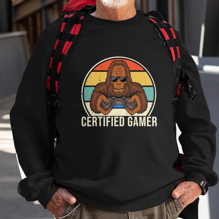 Vintage Certified Gamer Funny Retro Video Game Sweatshirt Gifts for Old Men