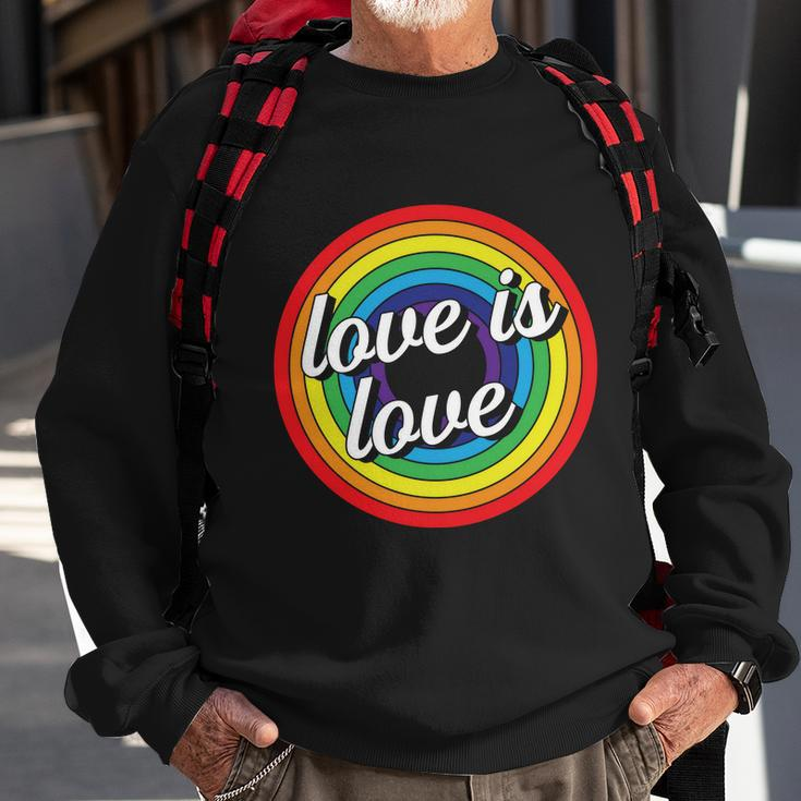 Vintage Love Is Love Rainbow Pride Month Sweatshirt Gifts for Old Men