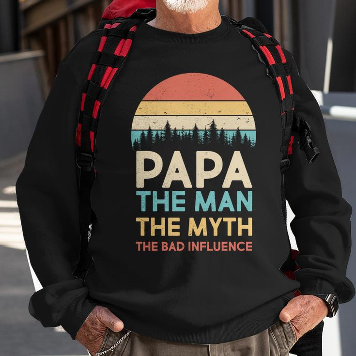 Vintage Papa Man Myth The Bad Influence Tshirt Sweatshirt Gifts for Old Men