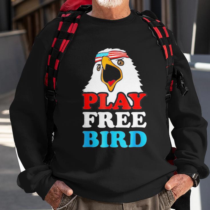 Vintage Play Free Bird Bald Eagle American Patriotic Usa Sweatshirt Gifts for Old Men