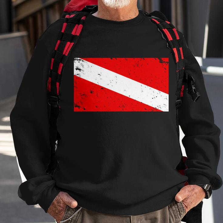Vintage Scuba Diver Flag Sweatshirt Gifts for Old Men