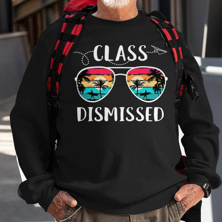 Vintage Teacher Class Dismissed Sunglasses Sunset Surfing V2 Sweatshirt Gifts for Old Men