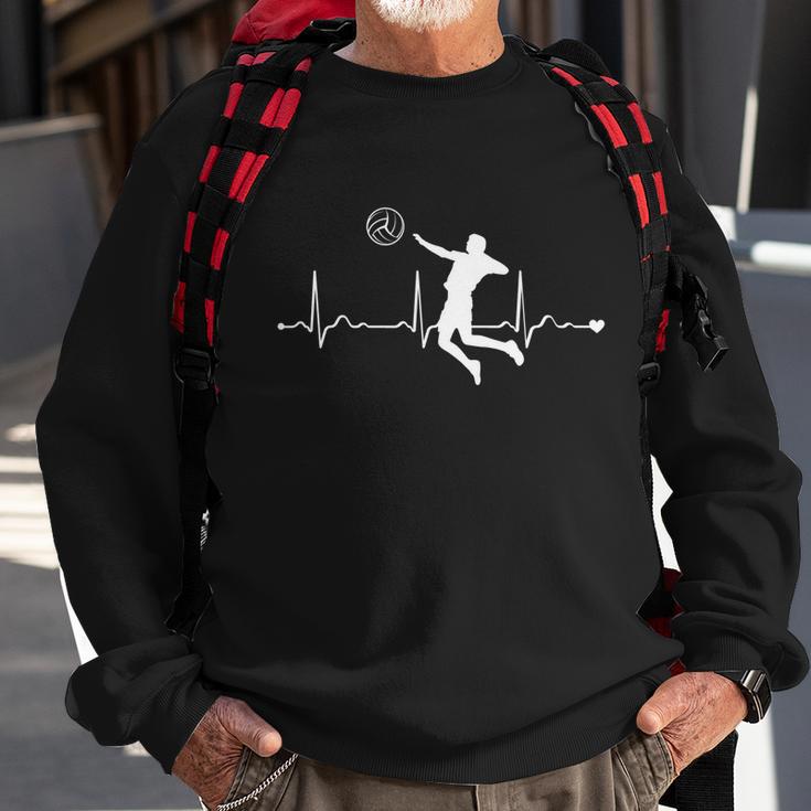 Volleyball Heartbeat Clothing Gift Boys Girls Volleyball Coach Gift Sweatshirt Gifts for Old Men