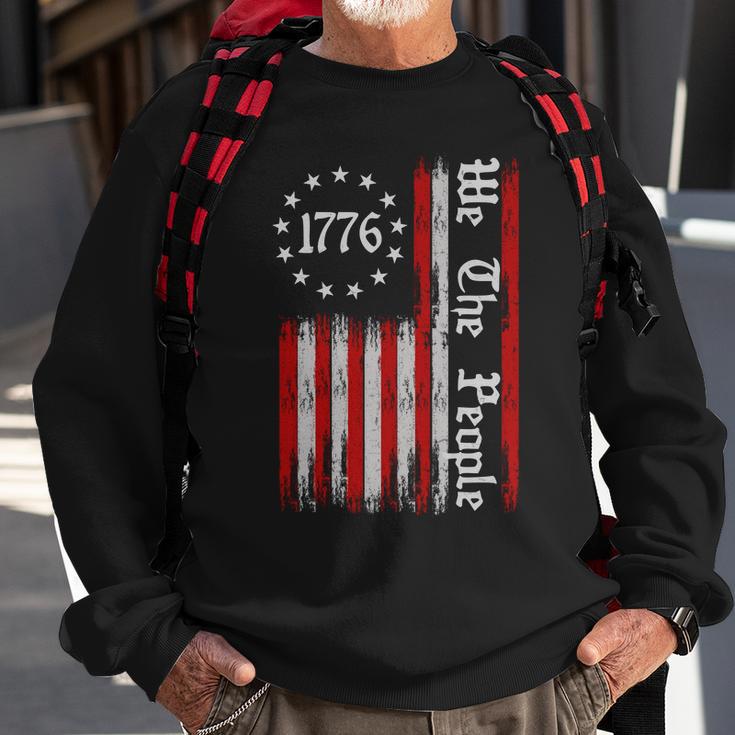 We The People 1776 Distressed Usa American Flag Tshirt Sweatshirt Gifts for Old Men