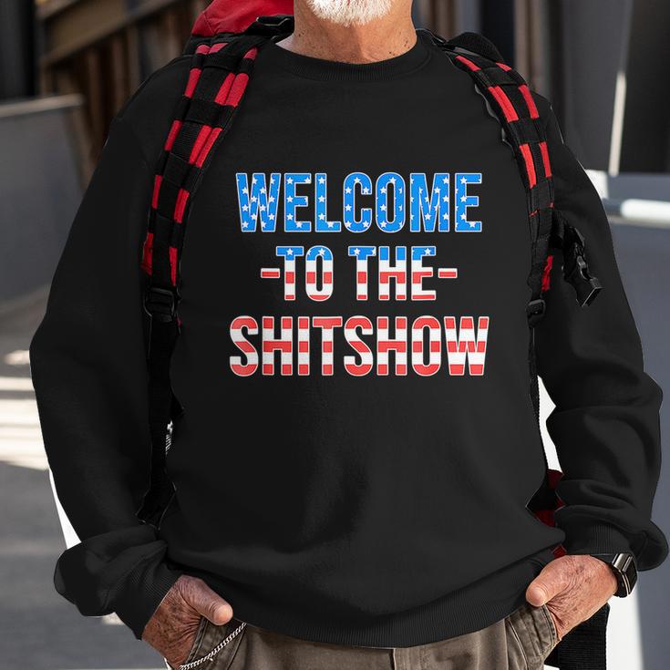 Welcome To The Shitshow Usa Flag Funny 4Th Of July Drinking Sweatshirt Gifts for Old Men