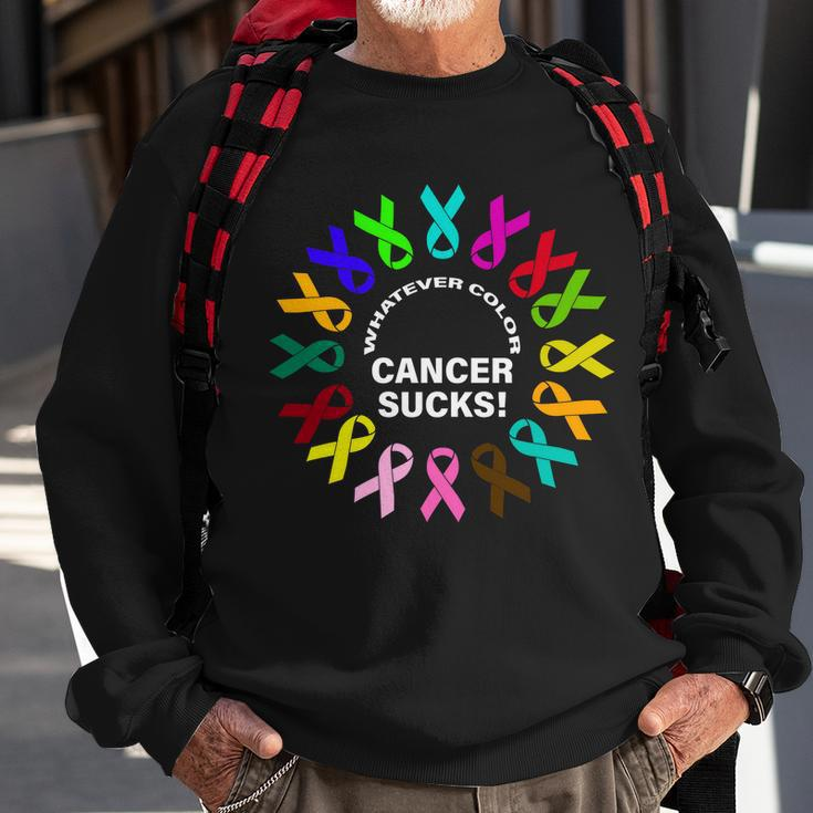Whatever Color Cancer Sucks Tshirt Sweatshirt Gifts for Old Men