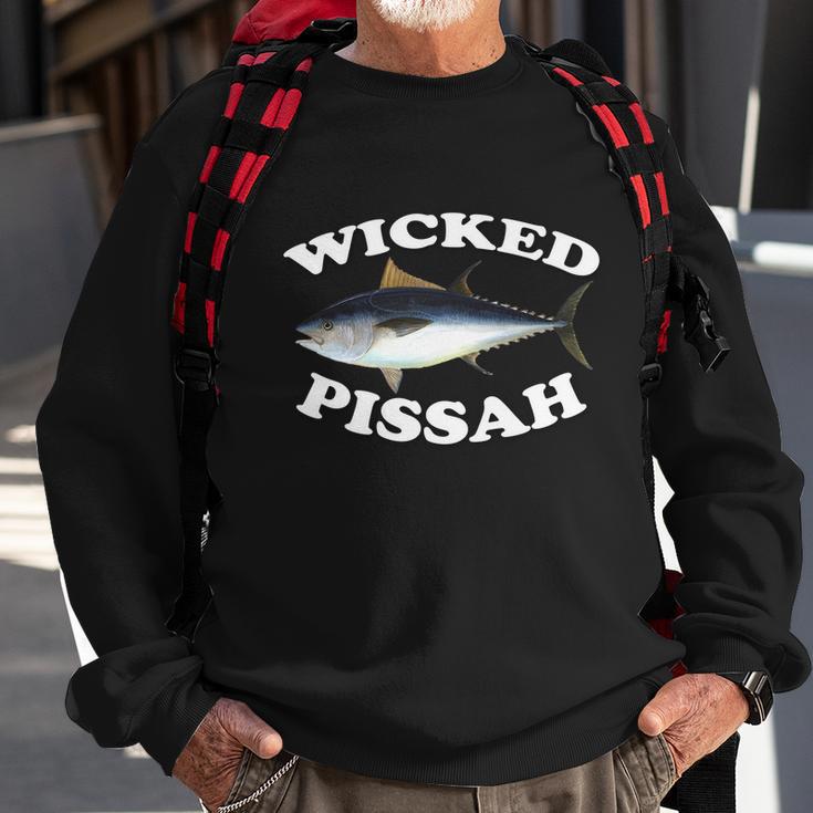 Wicked Pissah Bluefin Tuna Illustration Fishing Angler Gear Gift Sweatshirt Gifts for Old Men