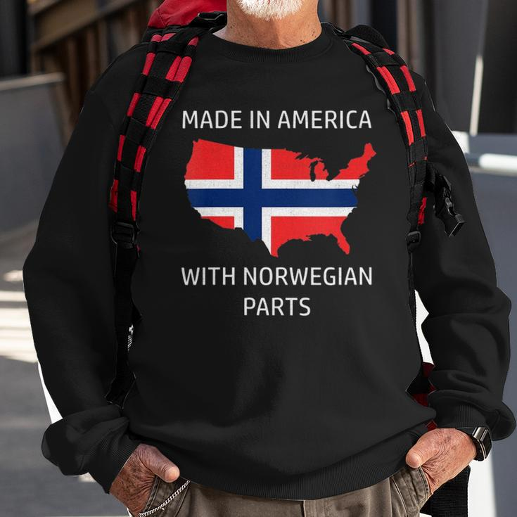Womens Made In America With Norwegian Parts &8211 Norway And Usa Pride Sweatshirt Gifts for Old Men