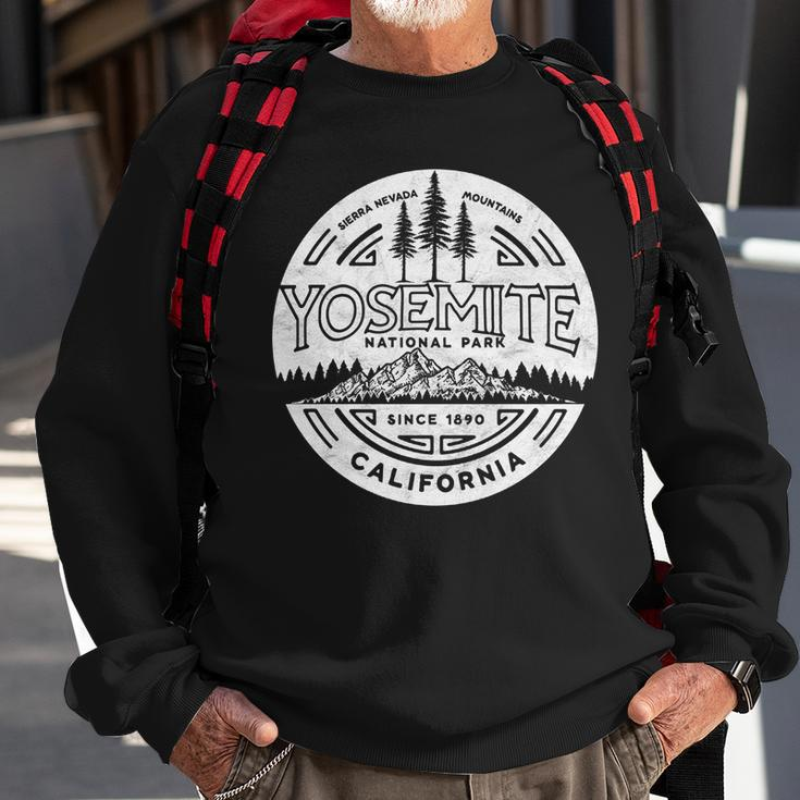 Yosemite National Park Distressed Minimalist Sweatshirt Gifts for Old Men