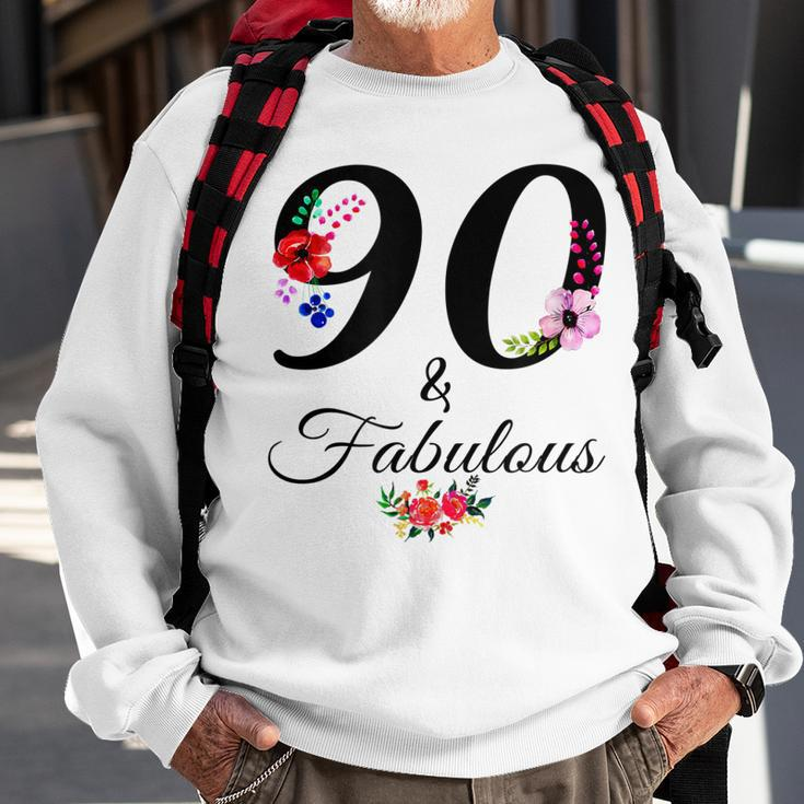 90 & Fabulous 90 Years Old Vintage Floral 1932 90Th Birthday Sweatshirt Gifts for Old Men