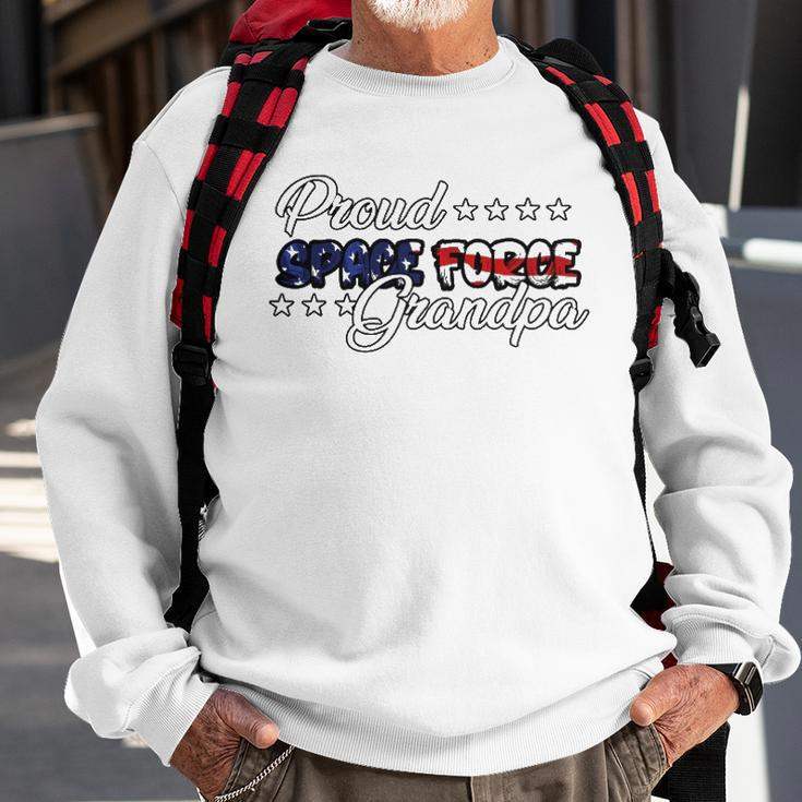 Bold Flag Proud Space Force Grandpa Sweatshirt Gifts for Old Men