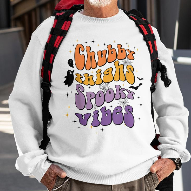 Chubby Thighs And Spooky Vibes Happy Halloween Sweatshirt Gifts for Old Men