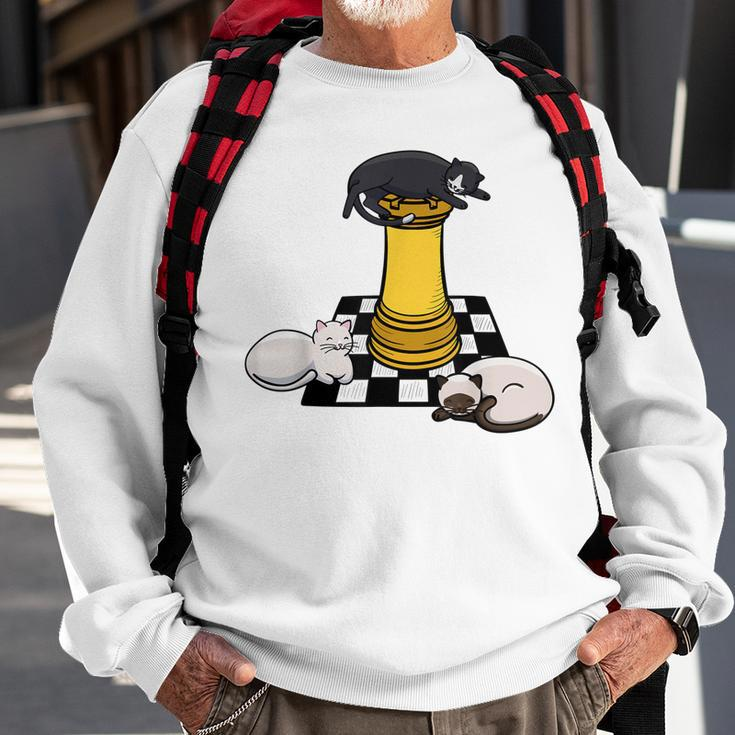 Cute Chess CatManga Style For Chess Player Sweatshirt Gifts for Old Men