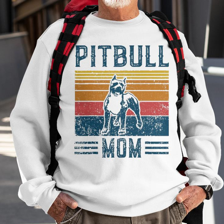 Dog Pitbull Mom  Vintage Pitbull Mom  Sweatshirt Gifts for Old Men