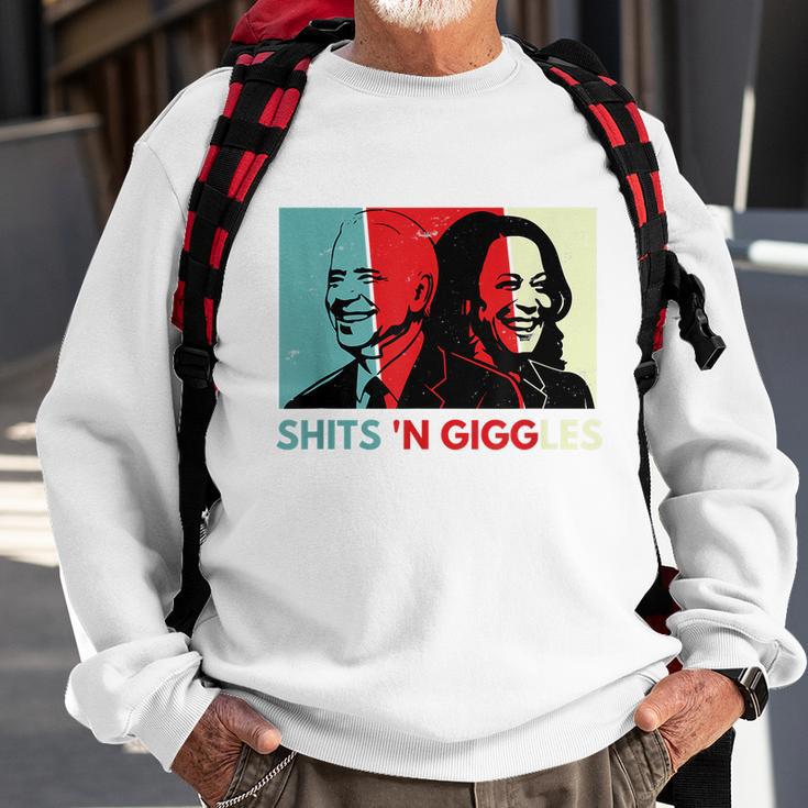 Funny Anti Biden Harris Shits N Giggles Political Gift Sweatshirt Gifts for Old Men