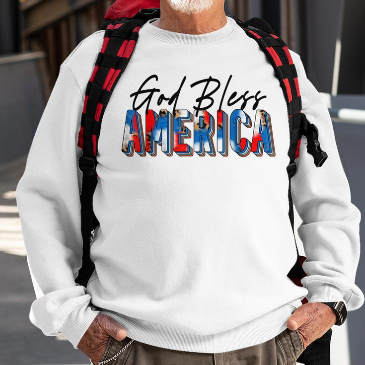 God Bless America Tie Dye Leopard Christian 4Th Of July Sweatshirt Gifts for Old Men
