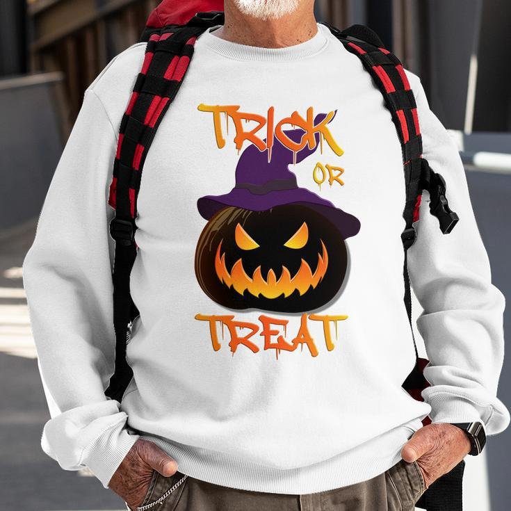 Halloween Pumpkin Trick Or Treat Costume Fancy Dress Men Women Sweatshirt Graphic Print Unisex Gifts for Old Men