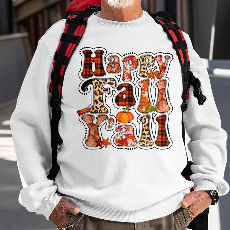 Happy Fall Yall Autumn Vibes Halloween For Autumn Lovers Sweatshirt Gifts for Old Men