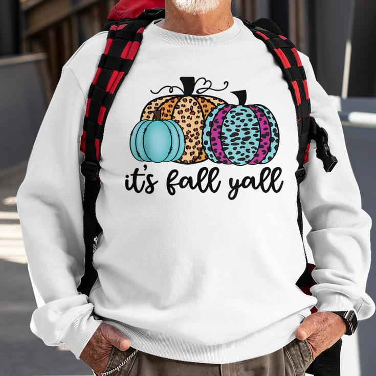Its Fall Yall Cute Leopard Print Fall Pumpkin Autumn Sweatshirt Gifts for Old Men