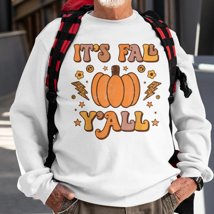 Its Fall Yall Pumpkin Spice Autumn Season Thanksgiving Sweatshirt Gifts for Old Men