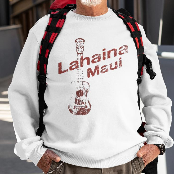 Maui Hawaii Lahaina Ukulele Vintage Hawaiian Uke Sweatshirt Gifts for Old Men