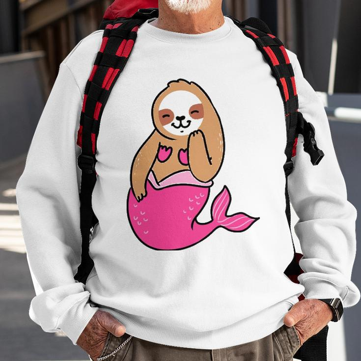 Mermaid Sloth Cute Sloth Sweatshirt Gifts for Old Men