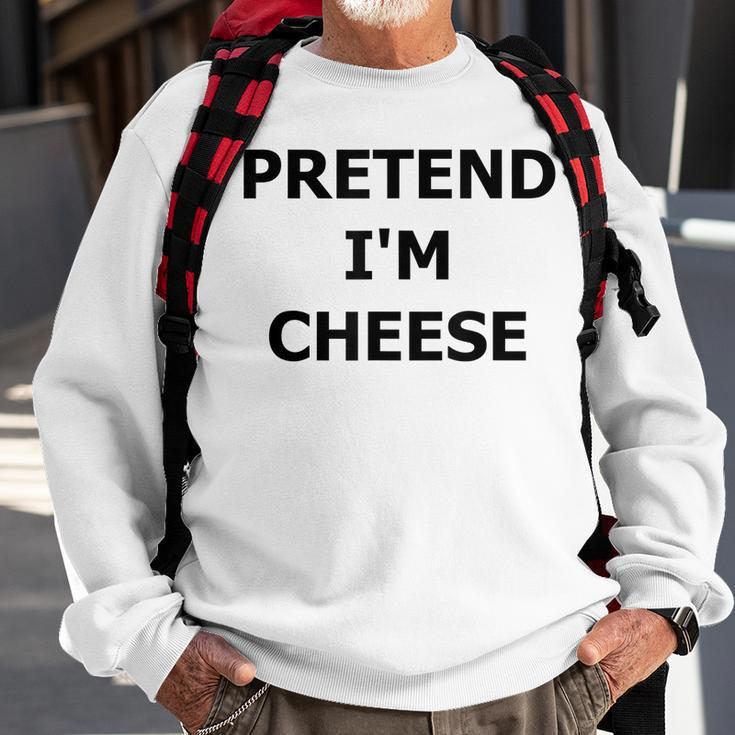Pretend Im Cheese Lazy Halloween Costume Funny Fancy Dress Men Women Sweatshirt Graphic Print Unisex Gifts for Old Men