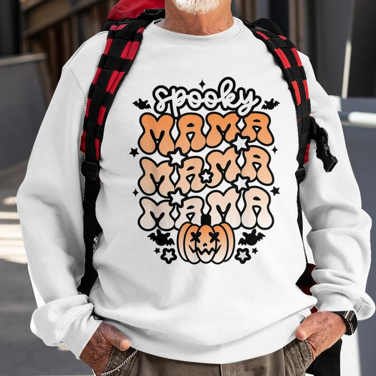 Retro Spooky Mama Floral Boho Ghost Mama Halloween Costume Sweatshirt Gifts for Old Men