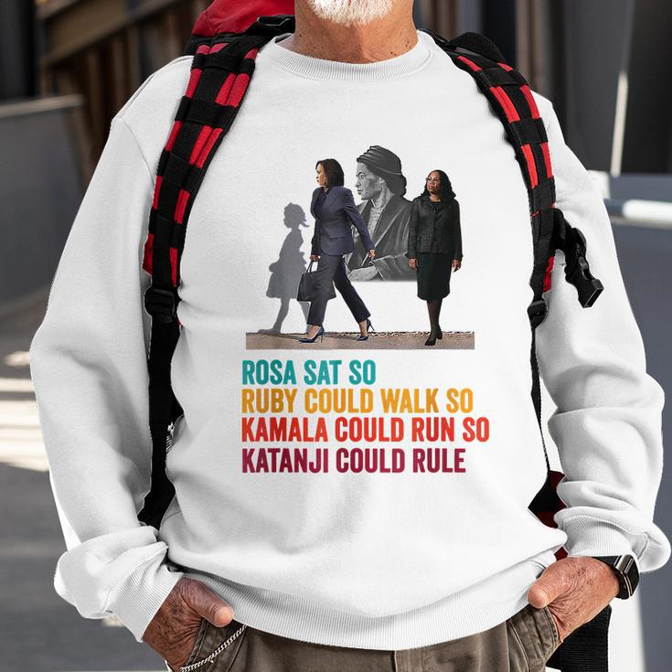 Rosa Sat Ruby Walk Kamala Run So Ketanji Could Rule Kbj Meme Sweatshirt Gifts for Old Men