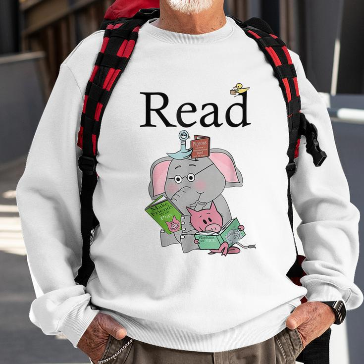 Teacher Library Read Book Club Piggie Elephant Pigeons Funny Tshirt Sweatshirt Gifts for Old Men