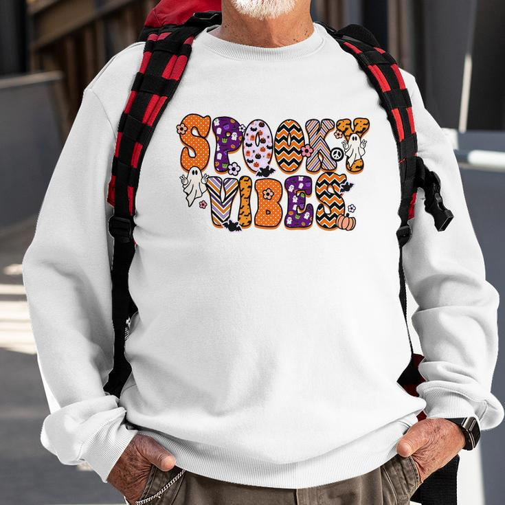 Thick Thights And Spooky Vibes Boo Colorful Halloween Sweatshirt Gifts for Old Men