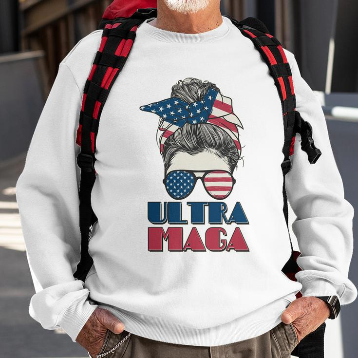 Ultra Maga Hair Bun Woman Sweatshirt Gifts for Old Men