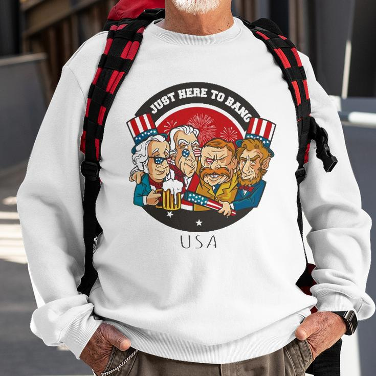 United States Of America Pride Funny George Washington Sweatshirt Gifts for Old Men