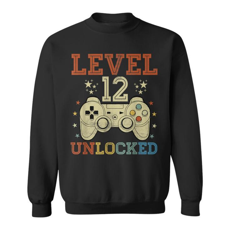 12 Year Old Gifts Level 12 Unlocked 12Th Birthday Video  Men Women Sweatshirt Graphic Print Unisex