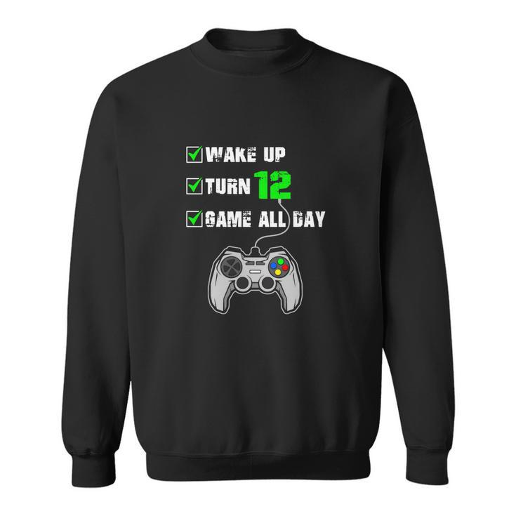 12Th Birthday Gamer Shirt Level 12 Unlocked Gamer Birthday Graphic Design Printed Casual Daily Basic Sweatshirt