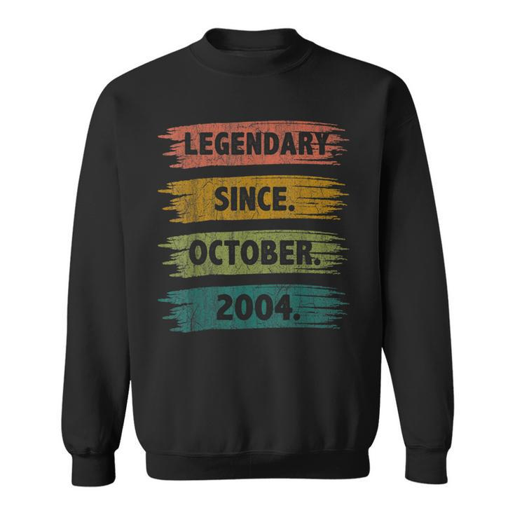 18 Years Old Legend Since October 2004 18Th Birthday Gifts Men Women Sweatshirt Graphic Print Unisex