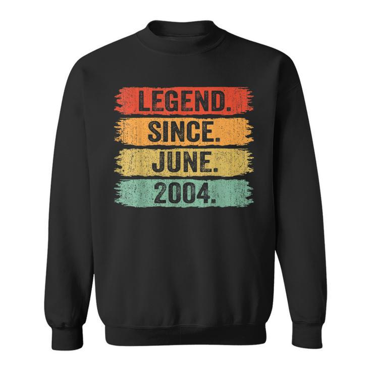 18Th Birthday Legend Since June 2004 18 Years Old Vintage  Sweatshirt