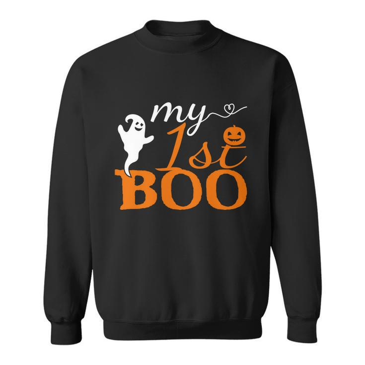 1St Boo Pumpkin Halloween Quote Sweatshirt