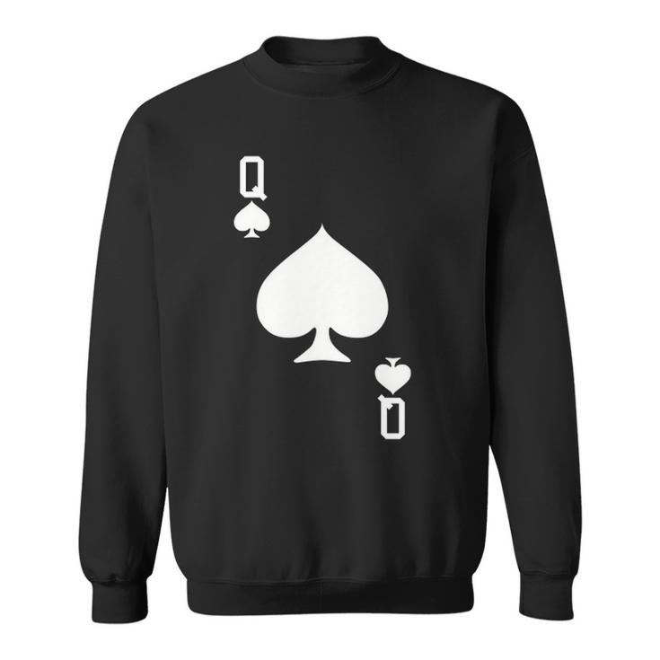 Queen Spades Card Halloween Costume Dark Sweatshirt