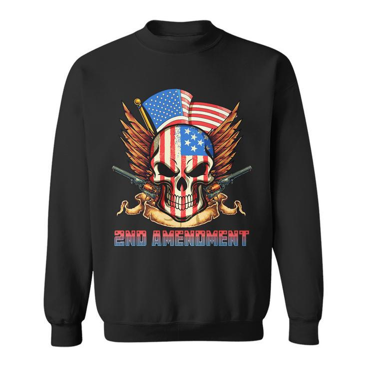 2Nd Amendment Usa Patriotic Skull Sweatshirt