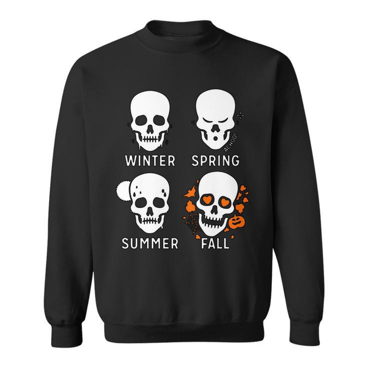 4 Seasons Skeleton Winter Summer Fall Spring Graphic Design Printed Casual Daily Basic Sweatshirt