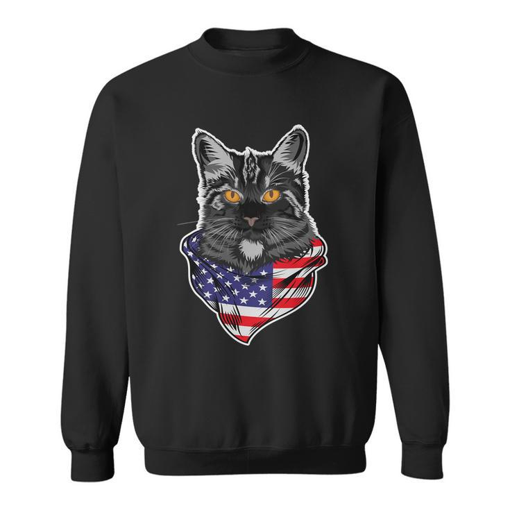 4Th Of July Cat American Patriotic Sweatshirt