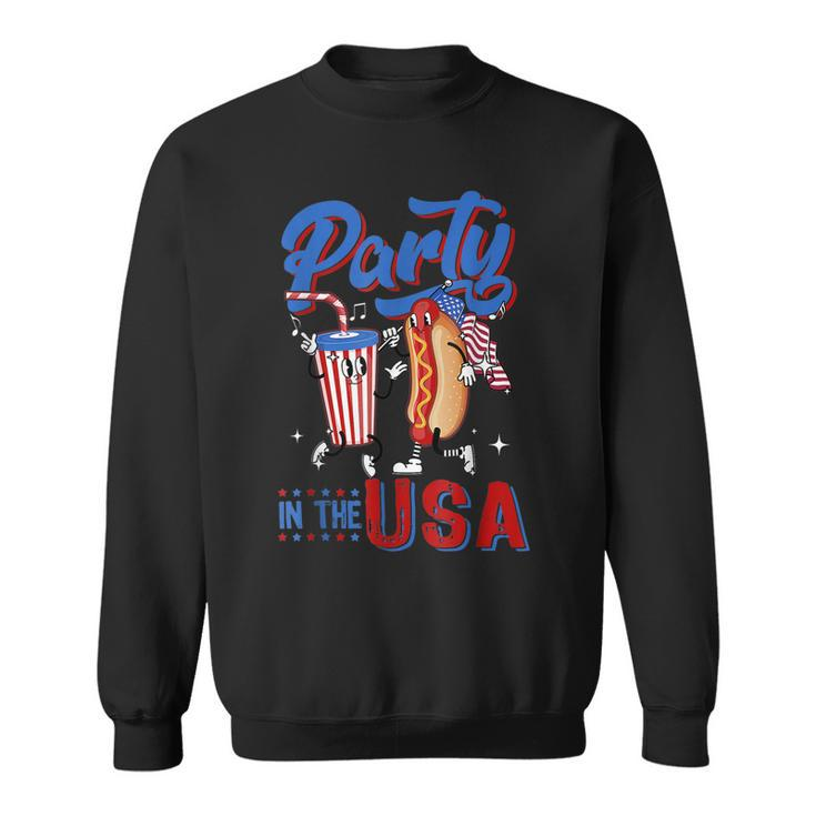 4Th Of July Food Party In The Usa Funny Hot Dog Lover  Sweatshirt