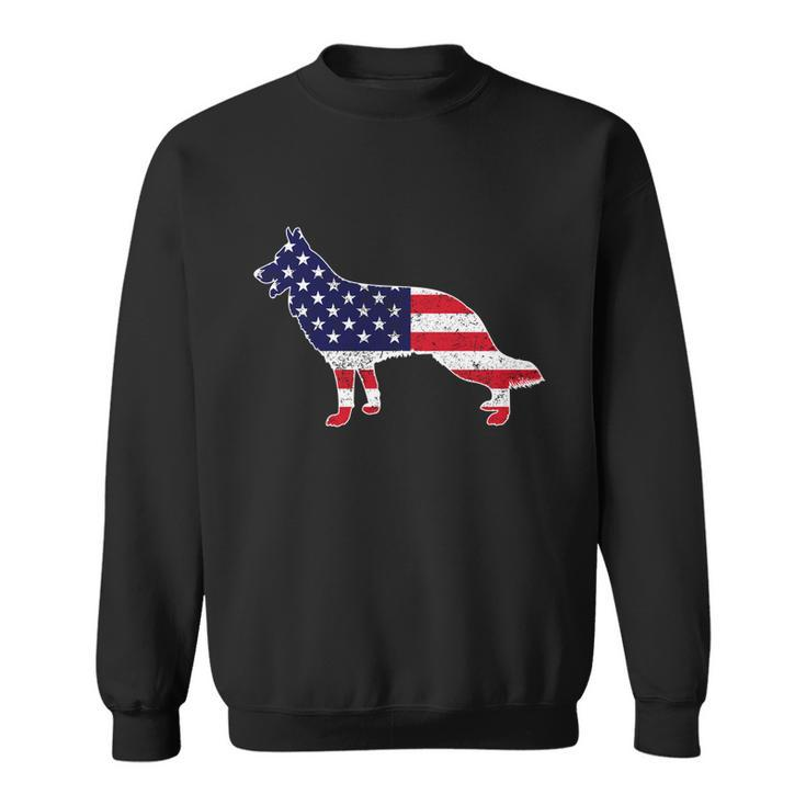 4Th Of July German Shepherd Dog Graphic Patriotic Usa Flag Meaningful Gift Sweatshirt