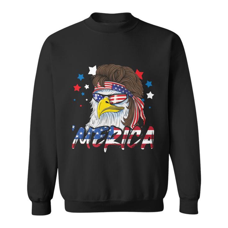 4Th Of July Merica Eagle Mullet Usa American Flag Gift Sweatshirt