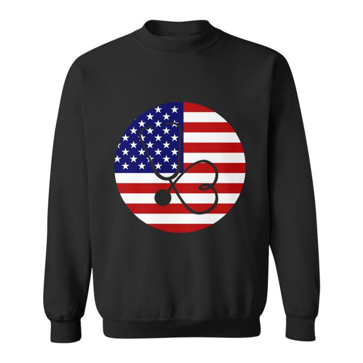4Th Of July Nurse Independence Day Design Gift American Flag Gift Sweatshirt