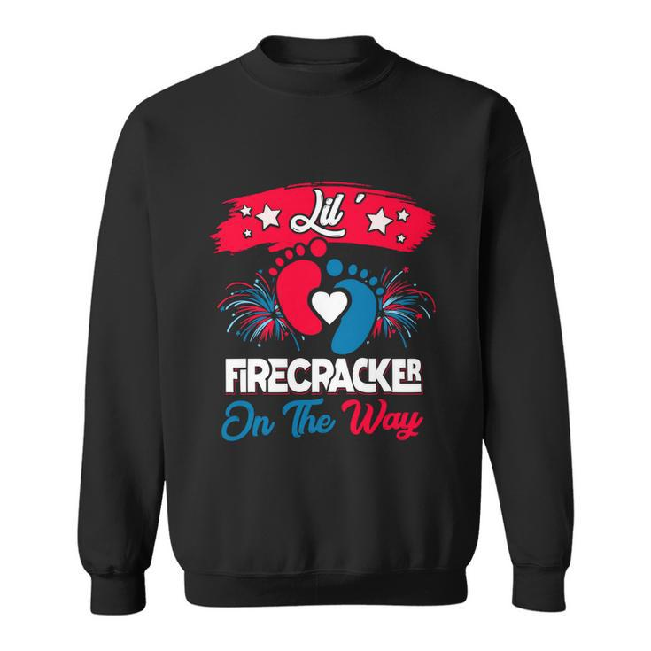 4Th Of July Pregnancy Patriotic Lil Firecracker On The Way Gift Sweatshirt