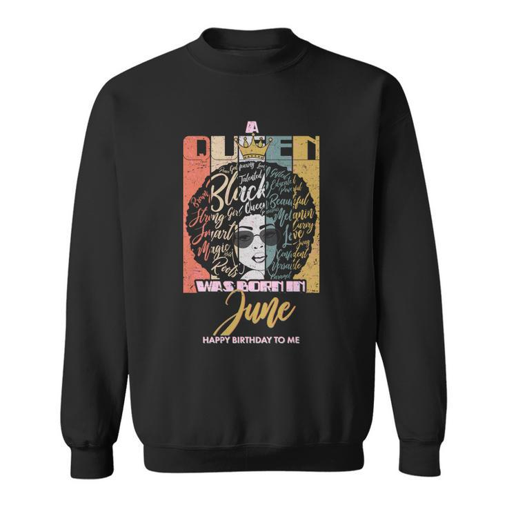 A Queen Was Born In June Graphic Design Printed Casual Daily Basic Sweatshirt