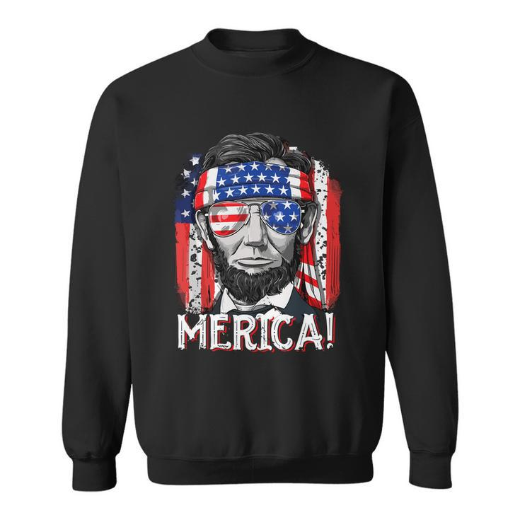 Abraham Lincoln 4Th Of July Merica Men Women American Flag Sweatshirt