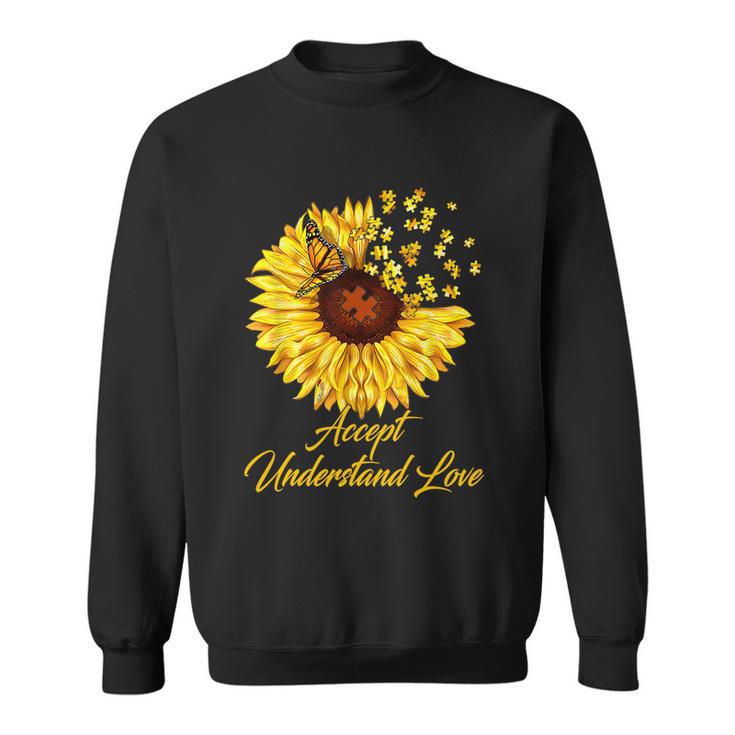 Accept Understand Love Sunflower Autism Sweatshirt